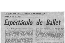 Espectáculo de Ballet Crítica de Danza