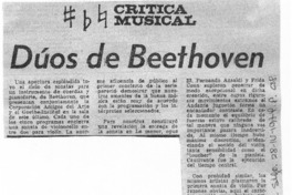 Dúos de Beethoven Crítica Musical
