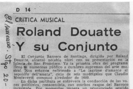 Roland Douatte y su Conjunto Crítica Musical