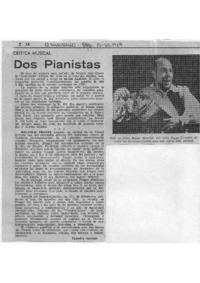 Dos Pianistas Crítica Musical
