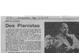 Dos Pianistas Crítica Musical