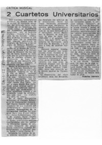 2 Cuartetos Universitarios Crítica Musical