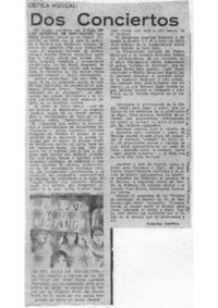 Dos Conciertos Crítica Musical