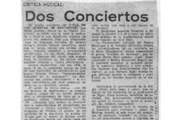 Dos Conciertos Crítica Musical