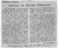 Audición de Philippe Entremont Crítica Musical