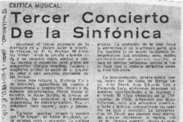 Tercer Concierto de la Sinfónica Crítica Musical
