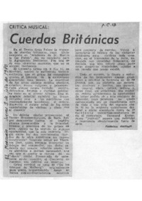 Cuerdas Británicas Crítica Musical
