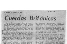Cuerdas Británicas Crítica Musical