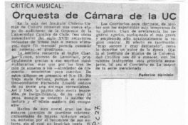 Orquesta de Cámara de la UC Crítica Musical