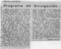 Programa de divulgación Crítica Musical