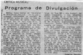 Programa de divulgación Crítica Musical