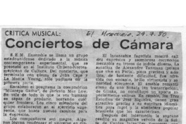 Coniertos de Cámara Crítica Musical