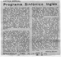 Programa Sinfónico Inglés Crítica Musical