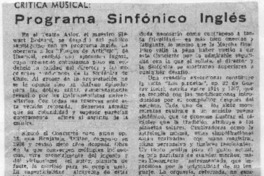 Programa Sinfónico Inglés Crítica Musical