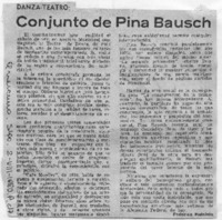 Conjunto de Pina Bausch Danza-Teatro: