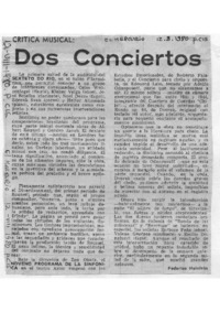 Dos Conciertos Crítica Musical
