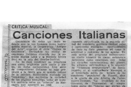 Canciones Italianas Crítica Musical