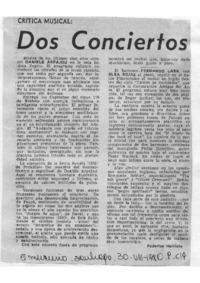 Dos Conciertos Crítica Musical