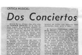 Dos Conciertos Crítica Musical