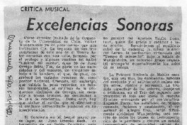 Excelencias Sonoras Crítica Musical