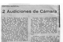 2 Audiciones de cámara Crítica Musical