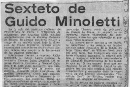 Sexteto de Guido Minoleti Crítica Musical