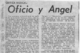 Oficio y Angel Crítica Musical