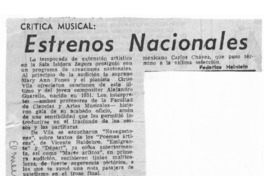 Estrenos Nacionales Crítica Musical