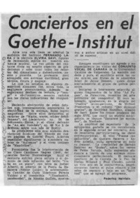 Conciertos en el Goethe-Institut Crítica Musical