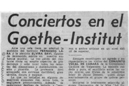 Conciertos en el Goethe-Institut Crítica Musical