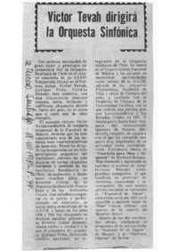 Víctor Tevah dirigirá la Orquesta Sinfónica