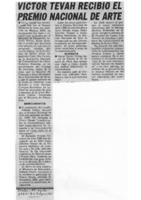 Víctor Tevah Recibió el Premio Nacional de Arte