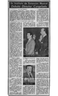 Debutó director congelado en Instituto de Extensión Musical