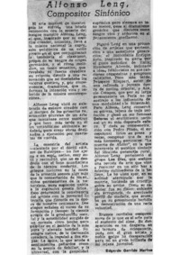 Alfonso Leng Compositor sinfónico