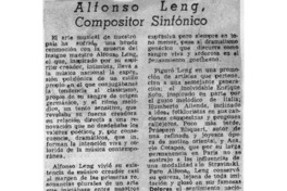 Alfonso Leng Compositor sinfónico