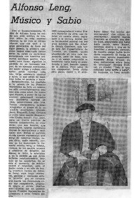 Alfonso Leng, Músico y sabio.