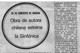 Obra de autora chilena estrena la Sinfónica