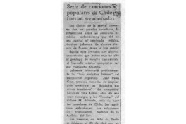 Serie de canciones populadres de Chile fueron ovacionadas