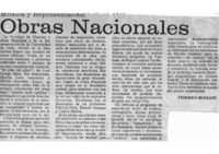 Música y Representación Obras Nacionales.