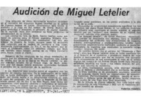 Audición de Miguel Letelier