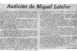 Audición de Miguel Letelier