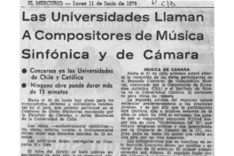 Las Universidades Llaman a compositores de Música Sinfónica y de Cámara
