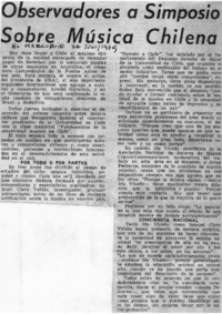 Observadores a Simposio sobre Música Chilena