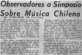 Observadores a Simposio sobre Música Chilena