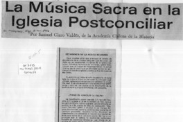 La música sacra en la iglesia postconciliar