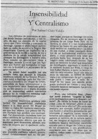 Insensibilidad y Centralismo