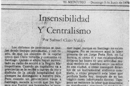 Insensibilidad y Centralismo