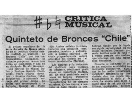 Crítica Musical Quinteto de Bronces "Chile"