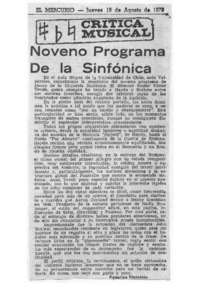 Crítica Musical Noveno Programa de la Sinfónica