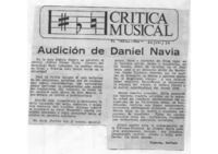Crítica Musical Audición de Daniel Navia